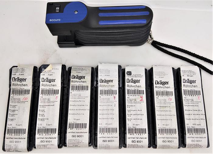 Used Drager Accuro Multi-Gas Detector Pump with Assorted Tubes