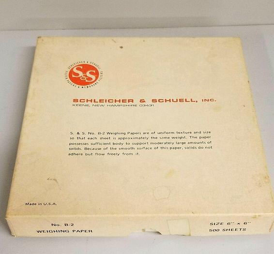 New open box Schleicher & Schuell B-2 Weighing Paper - 6" x 6"