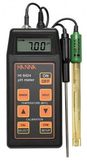 New Hanna HI 8424 Portable Waterproof pH Meter