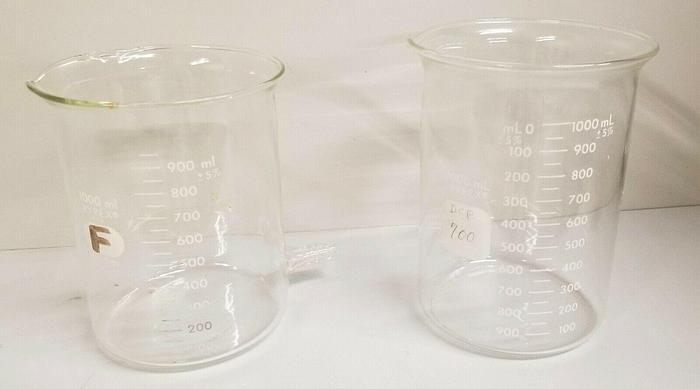 Used Corning PYREX and Kimble KIMAX (and Equivalent) Beakers - Various Volumes