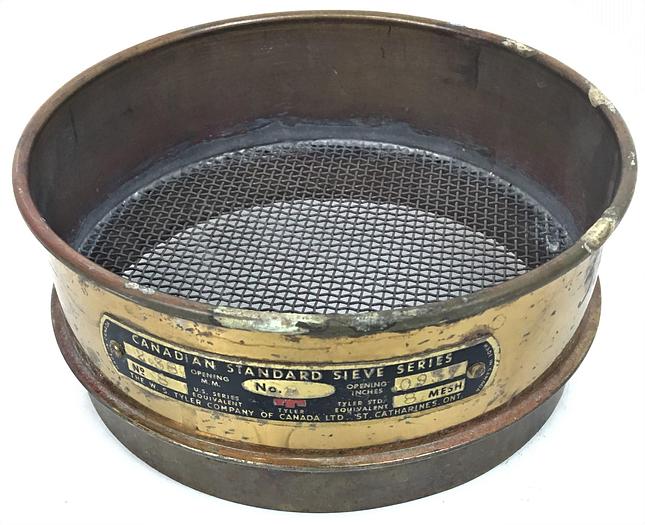 Used Tyler #8 Brass 6" Sieve