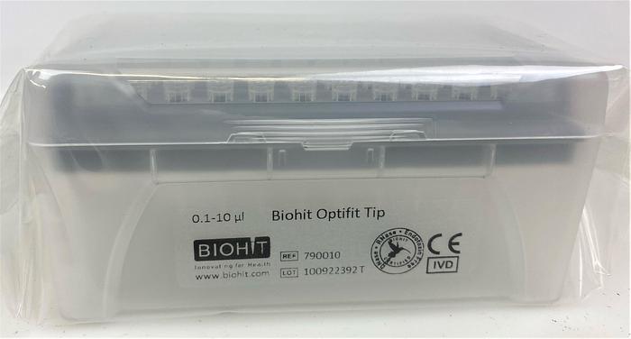 New Open Box BioHit Optifit 790010 Pipette Tips - 0.2 to 10 µL (Pack of 96 Tips)