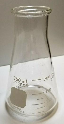 Used Corning PYREX 5100/Kimble KIMAX 26650 Wide-Mouth Titration Flask - 250mL