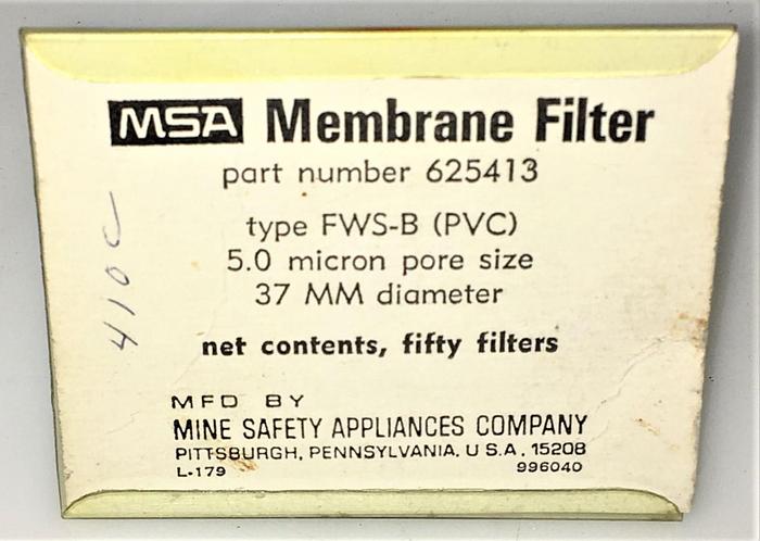 New MSA Type FWS-B (PVC) Membrane Filter - 5 µm (Pack of 50)