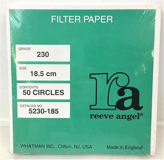 New Whatman Reeve Angel 5230-185 Qualitative Filter Paper (Pack of 50) - 185mm