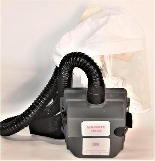 Used 3M Air-Mate HEPA Respirator (PAPR) Unit with Head Cover (Regular Size)