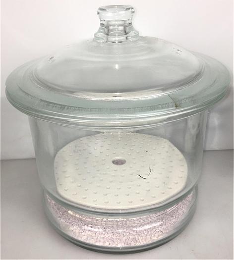 Used Corning PYREX Glass Desiccator with Coors Plate - 240mm ID