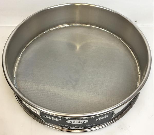 New Open Box Tyler #450 Stainless Steel 12" Sieve (32μm)