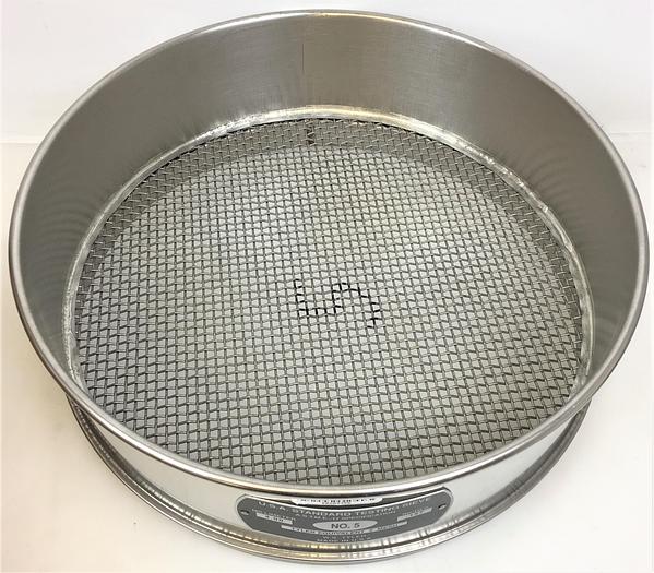 New Open Box Tyler #5 Stainless Steel 12" Sieve - 4mm