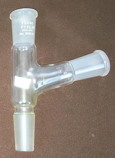 Used Corning PYREX 9020-24 3-Way 120° Connecting Adapter