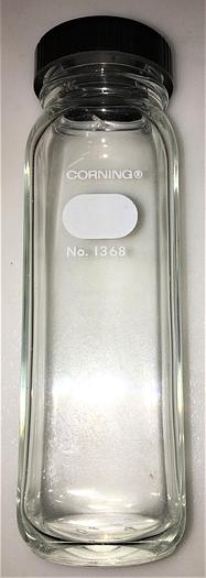 Used Corning PYREX 1368 Wide-Mouth Milk Dilution Bottle with Cap - 160mL