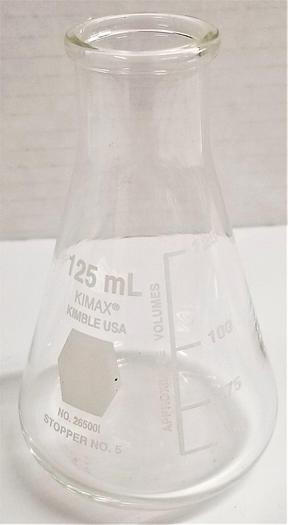 Used Corning PYREX 4980/Vista 70980/Kimble 26500 Graduated Erlenmeyer Flask - 125mL