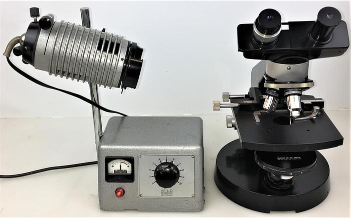 Used Wild M12 Binocular Phase-Contrast Microscope with Illuminator - 40X to 400X