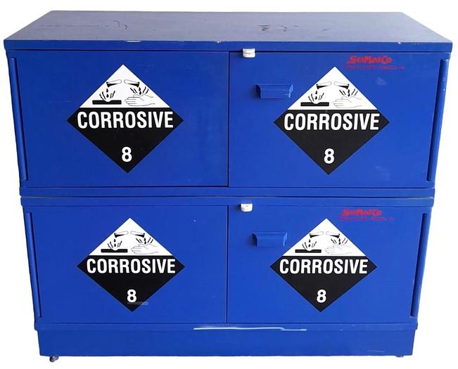 Used SciMatCo SE1460 Mini Stak-a-Cab Acid Storage Cabinet (47"W x 18"D x 41"H)