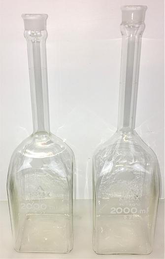 Used Kimble 28040-2000 KIMAX Square Volumetric Flask, Class A - 2000mL