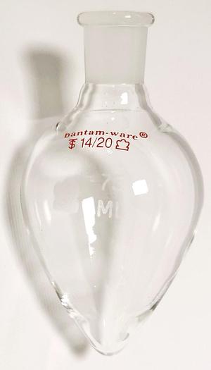 New Open Box Kimble Kontes 294250 Bantam-Ware 75mL Pear-Shaped Flask (14/20 ST Joint)