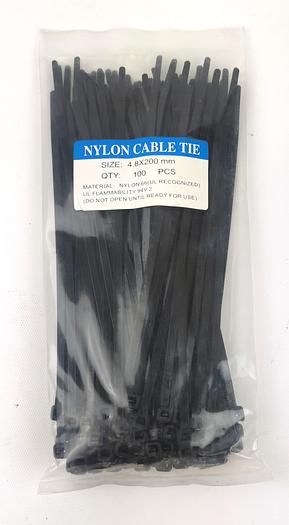 New Nylon Cable Tie 4.8 x 200 mm, 100pcs