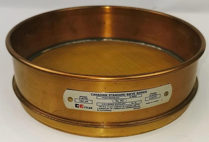 Used Tyler (and Equivalent) #80 Brass 8" Sieve (180μm)