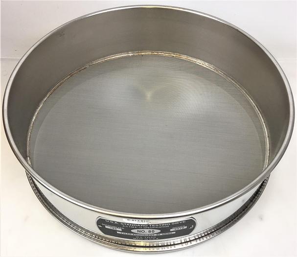 New Open Box Tyler #80 Stainless Steel 12" Sieve (180μm)