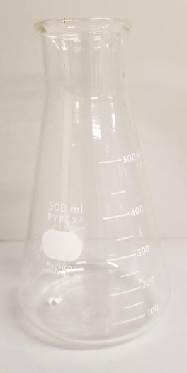 Used Corning PYREX 5100/Kimble KIMAX 26650 Wide-Mouth Titration Flask - 500mL