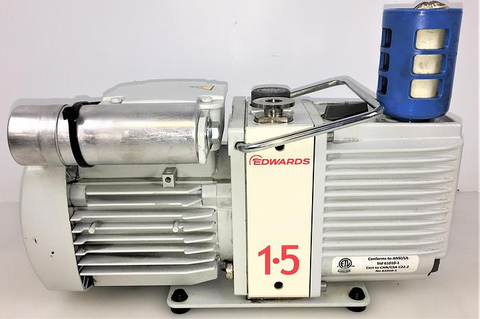 Used Edwards E2M1.5 Rotary Vacuum Pump with Oil Mist Filter- 1.2cfm