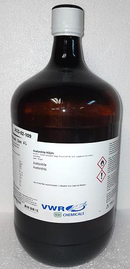 New VWR BDH83639.400 Acetonitrile HiSolv - ≥99.5% ACS (4L)