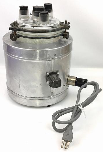 Used Glas-Col TM576 Rigid Heating Mantle with PYREX 6947 Reaction Flask