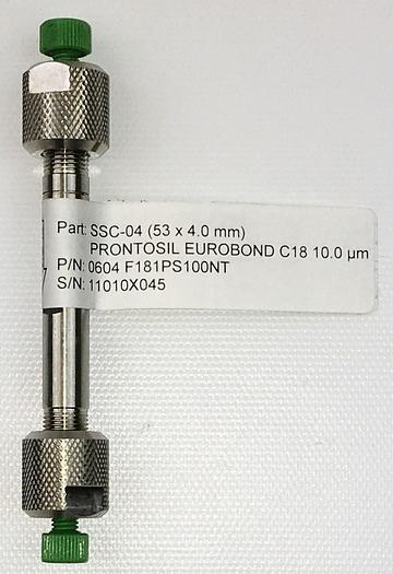 New Open Box Bischoff ProntoSIL Eurobond C18 (SSC-04) HPLC Column (4.0mm x 53mm x 10.0µm)