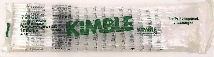 New KIMBLE Sterile Disposable Glass Serological Pipets - 1 mL