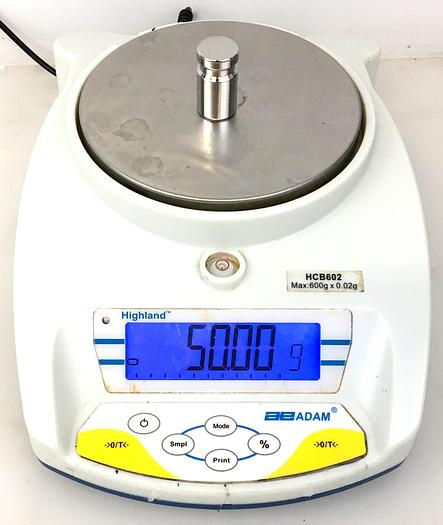 Used Adam Highland HCB 602 Portable Precision Balance (600g x 0.02g)