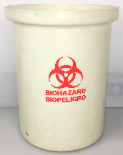 Used Nalgene 6370-0005 Biohazardous Waste Container - 18.9L (5 Gallon)