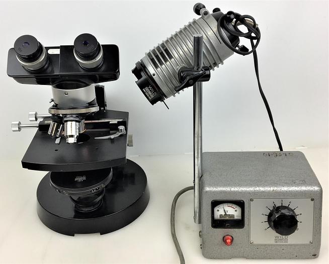 Used Wild M12 Binocular Phase-Contrast Microscope with Illuminator - 100X to 400X