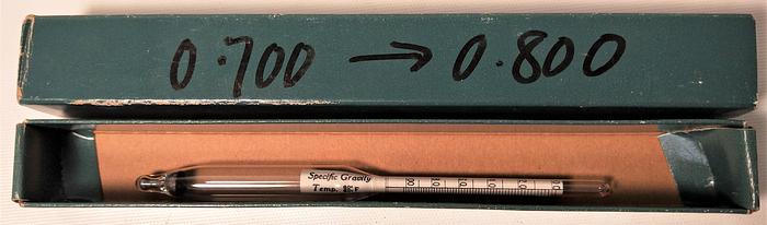 Used Ertco 2536 Specific-Gravity Hydrometer -  0.700 to 0.800