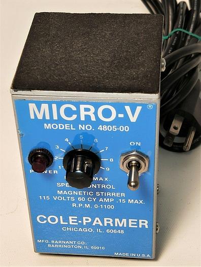 Used Cole-Parmer Micro-V 4805-00 Magnetic Stirrer