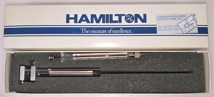 New Open Box Hamilton 86252 Injection Syringe with Chaney Adapter - 0.5uL