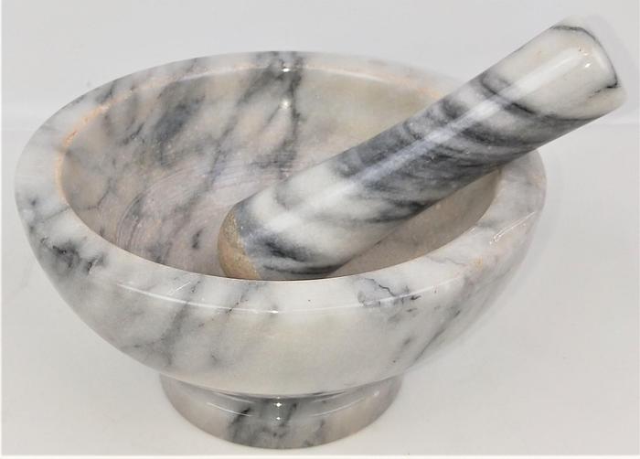 Used Marble Mortar and Pestle Set