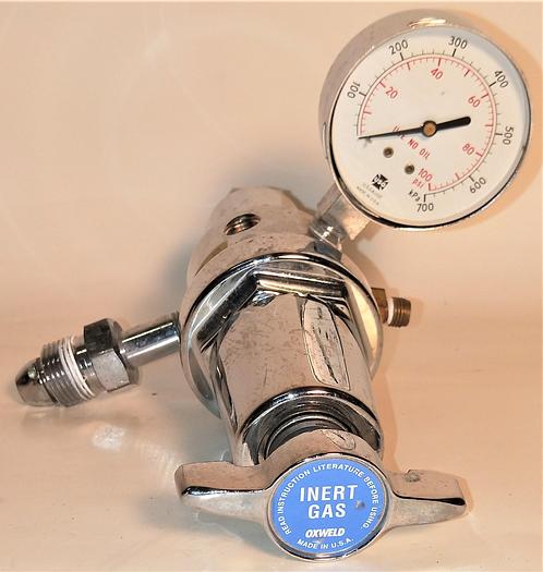 Used Oxweld Trimline R-77 75-580 Dual Stage Stainless-Steel Regulator - CGA 580