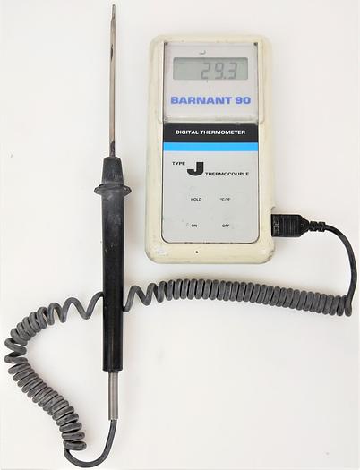 Used Barnant 90 Digital Thermometer with Type J Thermocouple