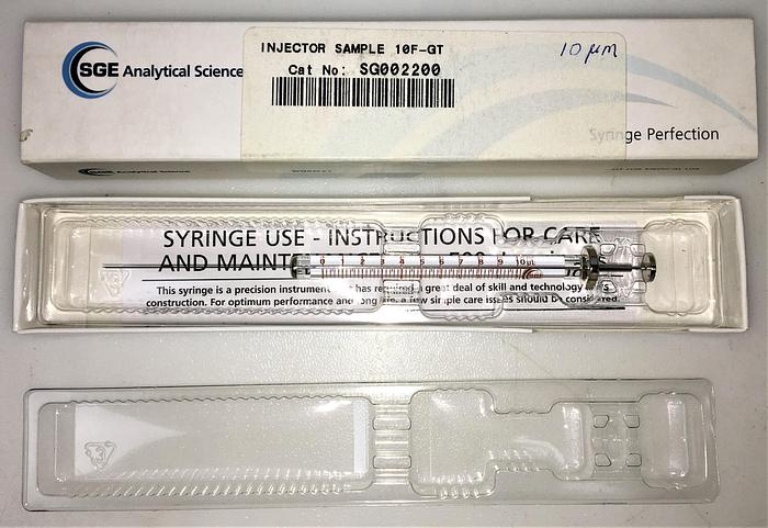 New Open Box SGE 10F-GT (002200) GasTight Injection Syringe - 10μL