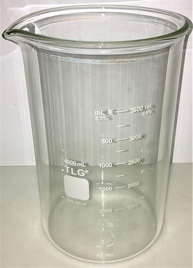 New TLG 229.203.14 Heavy-Duty Graduated Griffin Beaker - 4000mL