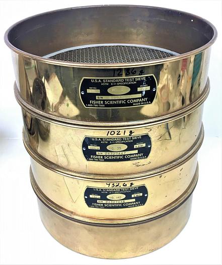 Used Fisher 12" Brass US-Std Sieve Kit