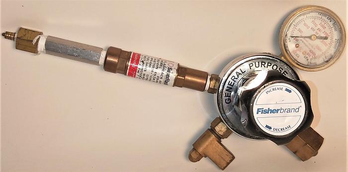 Used Fisherbrand 10-575-115 Regulator with EDI-004 Flash Arrestor - CGA 350